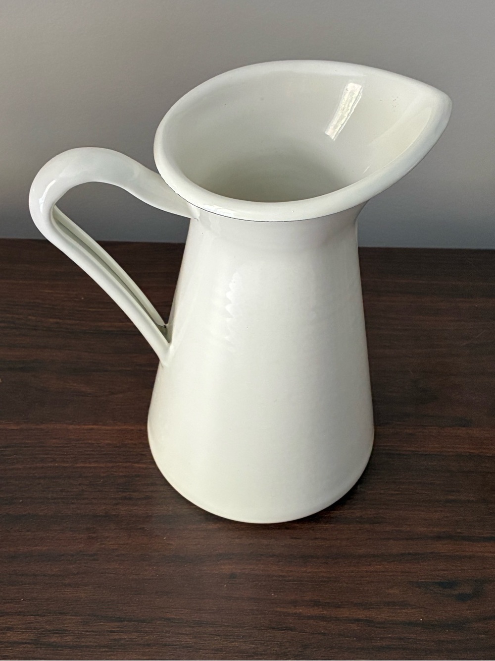 IKEA White Ceramic Glaze Metal Pitcher Vase